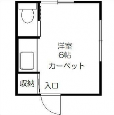 埼玉県坂戸市 リッツ坂戸2階ワンルームの間取り図