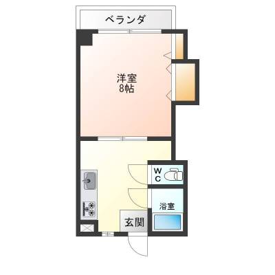 香川県さぬき市 エーブル志度３０４号室の間取り図