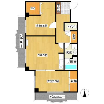 神奈川県秦野市 ソレアード２０７号室の間取り図