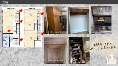 屋外(物置)、1F、2F収納がかなりの量あります。