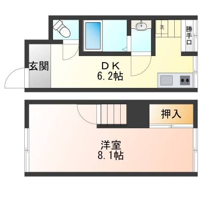 広々リビング、間仕切り少なく便利。
