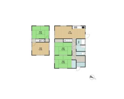 1階和室の横が駐車場と庭となってます