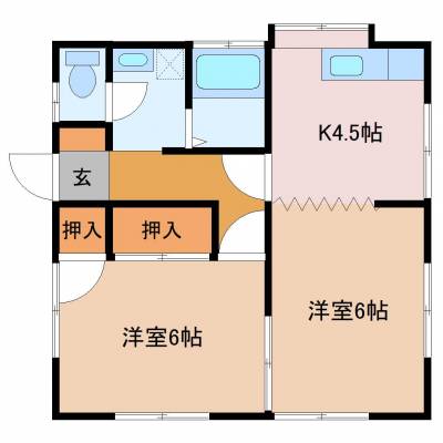 左下の和室（畳）を洋室に変更しました。