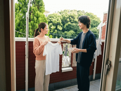 奥行90cm洗濯干台は上下自在可動どんな洗濯物にも対応OK♪