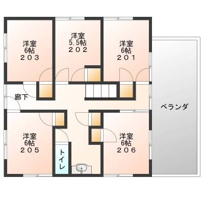 大阪府箕面市 ルーム井守202の間取り図