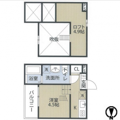 単身者にピッタリ間取り、角部屋