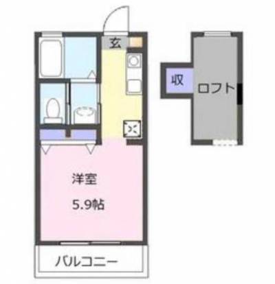 三重県津市 スマイルコーポI205の間取り図