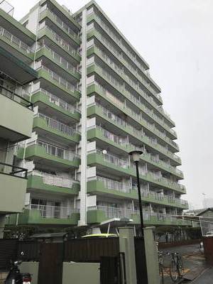 白と緑のコントラストが街のシンボル的な建物