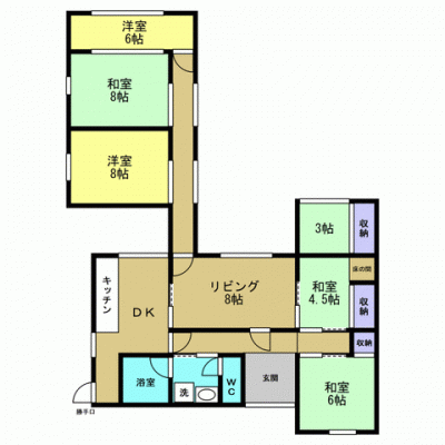 部屋数たくさん！のびのび暮らせる平屋建てです