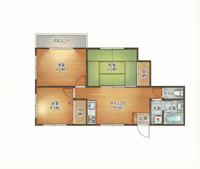 広々3DKで、単身、ご夫婦、ファミリーにも対応！