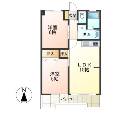 愛知県蒲郡市 レ・ミレジム205の間取り図