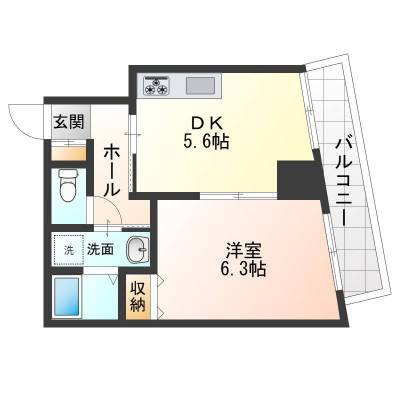 愛知県名古屋市中区 パルコート伊勢山402号室の間取り図