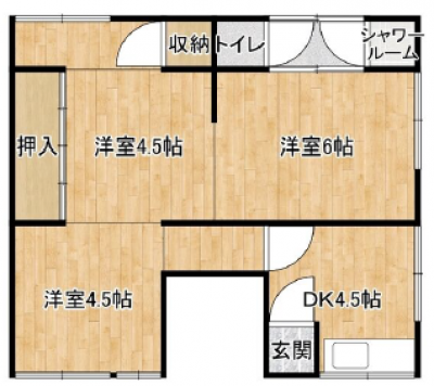 3DKと洋室が多く広々とした間取りです。