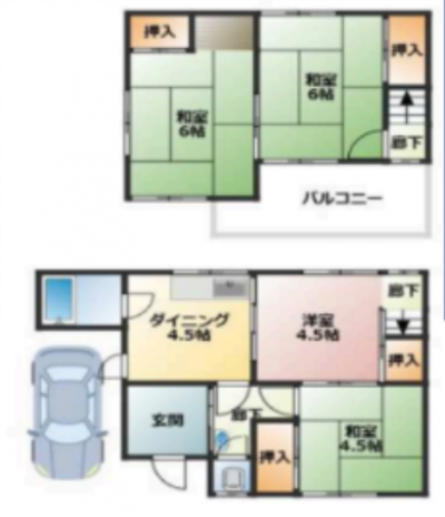 大阪府東大阪市 東大阪市日下町戸建の間取り図