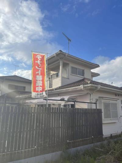 塀で囲まれたドッグラン可のお庭
