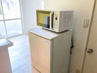 冷蔵庫、電子レンジ付きのお部屋がうれしい(^^♪