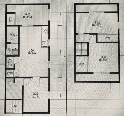 奈良県大和郡山市 大和郡山市矢田町戸建の間取り図