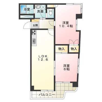大阪府大東市 ル・シエル405の間取り図