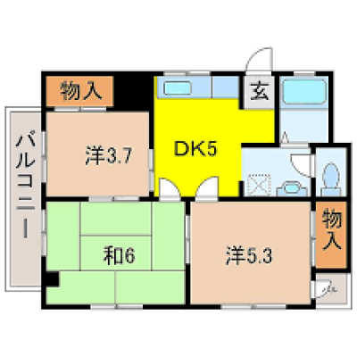 埼玉県深谷市 深谷市マンション　レジデンスTM302の間取り図