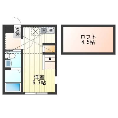 ロフト付きで、生活しやすい間取りです
