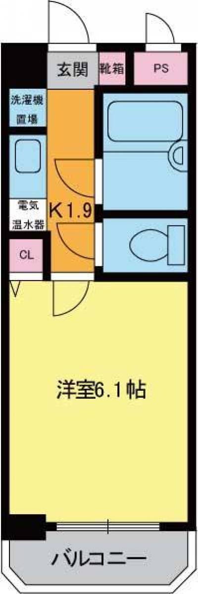 1K　浴室、トイレ別