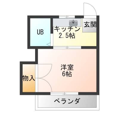 神奈川県高座郡寒川町 コーポ一之宮２０１の間取り図