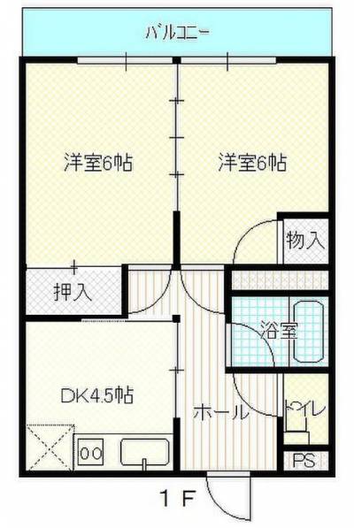 風呂トイレ別の２DK