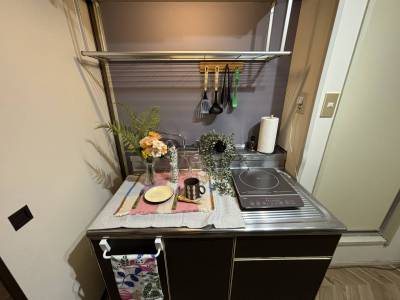 IH1口コンロ付です。