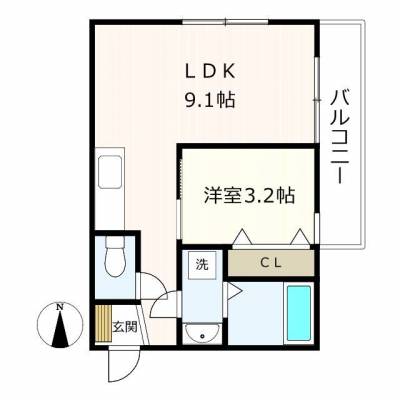 LDK9.1帖♪寝室を分けられる明るい1LDK