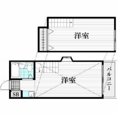 1Fと半地下のメゾネットタイプです。