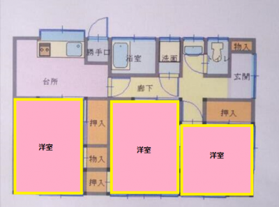 沼田市柳町貸家の間取り図