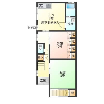 京都府京都市南区 桂川戸建の間取り図