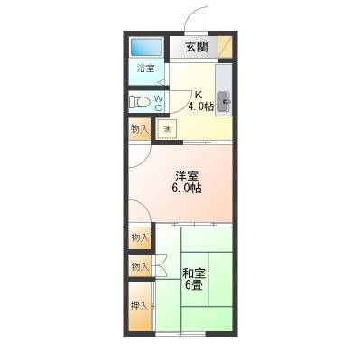 千葉県東金市 DK福俵Ａ棟102号室の間取り図