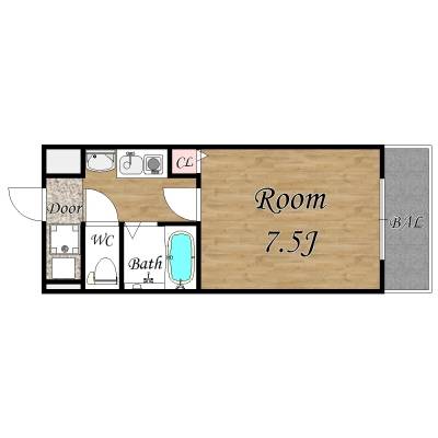 大阪府大阪市西区 パークサイドピクチャー西心斎橋603の間取り図