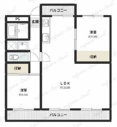 埼玉県さいたま市南区 浦和白幡東中層住宅305の間取り図