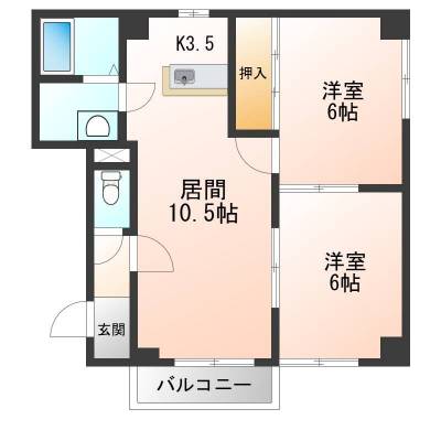 北海道札幌市南区 ヴァンヴェール61402の間取り図
