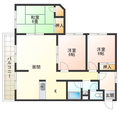 北海道札幌市白石区 シャトー51205の間取り図