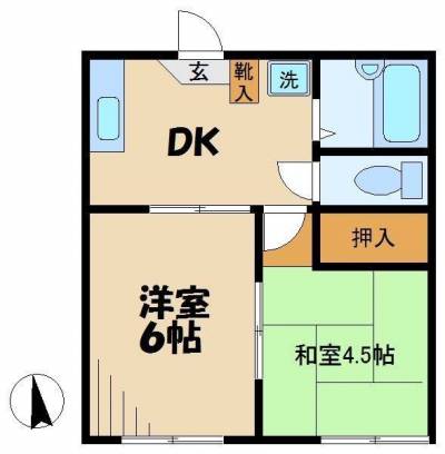 東京都日野市 コアラ館（多摩動物公園駅）１０１号室の間取り図