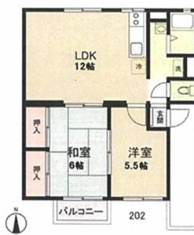 使い易い並列タイプの2LDKです