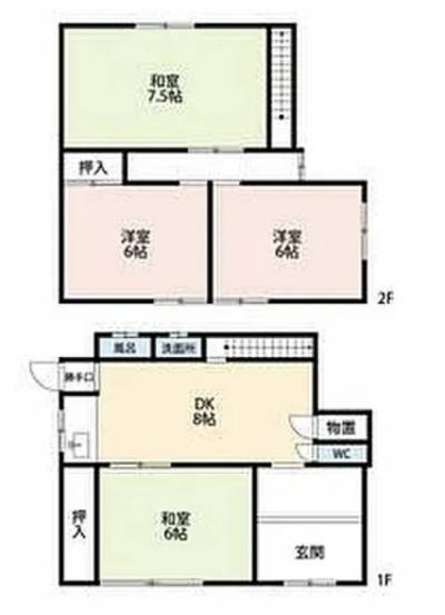 岐阜県岐阜市 諏訪山戸建て戸建の間取り図