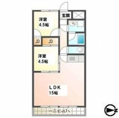 三重県津市 リパルティーレ津新町B棟B413の間取り図