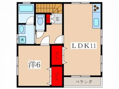 広々とした41.40の１ＬＤＫ
南向きの角部屋です