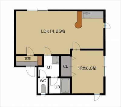 北海道函館市 ラ・メゾン・ボワ２106の間取り図