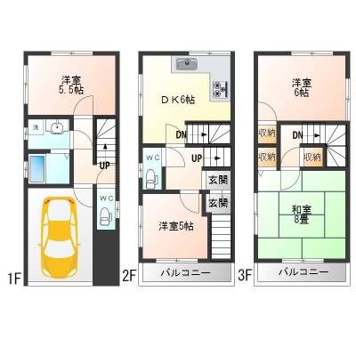 大阪府柏原市 国分市場戸建の間取り図