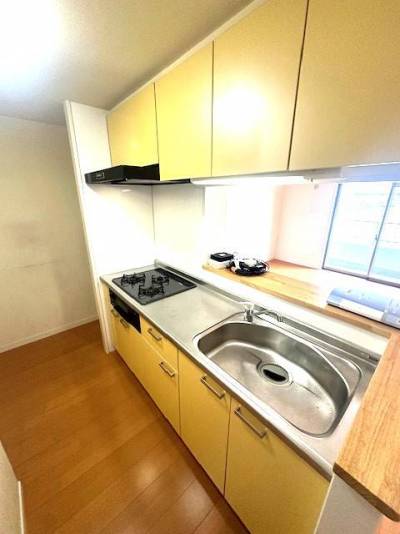 ガスコンロ付きのシステムキッチンです。