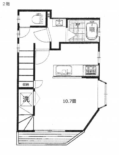 3階建ての２階部分の間取りです。