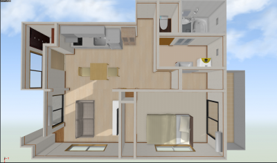 部屋全体のバーチャルイメージを作成してみました。