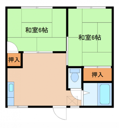 千葉県千葉市中央区 プレジュール生実２０１の間取り図