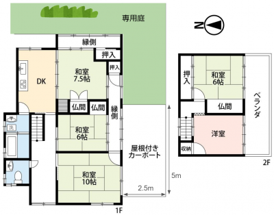 全部で6部屋あり、家族のプライベートも確保できます。