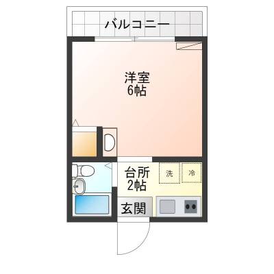 専有面積17㎡＋専用バルコニーが3,5㎡あります